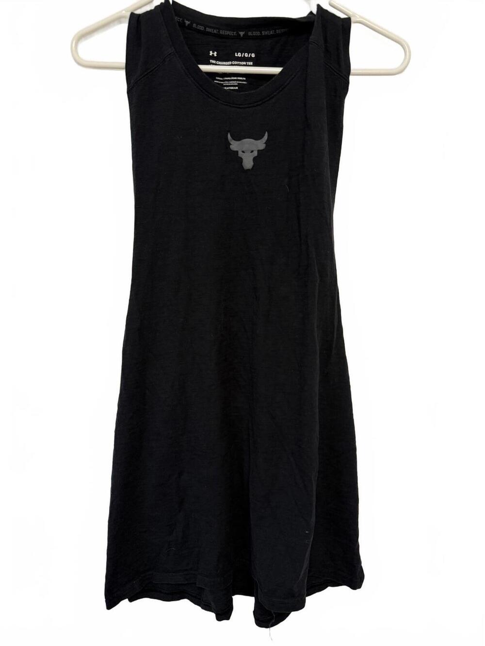 Under Armour Charged Cotton Black Tank Top LG
